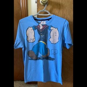 Popeye the Sailor Man Blue T-shirt - Size Small